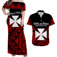 Wallis et Futuna Couple Matching Dress and Hawaiian Shirt Happy Independence Day LT9 Red - Polynesian Pride