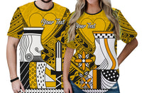 Custom Polynesian Valentine Couple T Shirt Queen and King Heart Gold Version LT9 No Men - Polynesian Pride