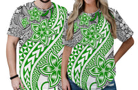 Traditional Polynesian Tribal Tattoo Retro Couple T Shirt Green LT9 No Men - Polynesian Pride