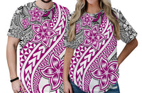 Traditional Polynesian Tribal Tattoo Retro Couple T Shirt Pink LT9 No Men - Polynesian Pride