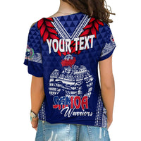 Personalised Toa Samoa Cross Shoulder Shirt Ulafala Style Samoa Warriors LT7 - Polynesian Pride