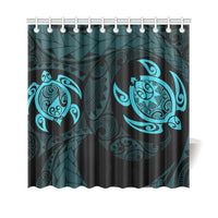 Hawaii Polynesian Turtle Shower Curtain Blue 177 x 172 (cm) Blue - Polynesian Pride