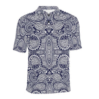 Polynesian Polo Shirt Blue and White - Polynesian Pride