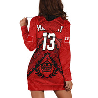 (Custom Text and Number) Tonga Rugby MMT Hoodie Dress Ngatu Mate Maa Tonga Simple LT13 - Polynesian Pride