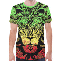 Polynesian T Shirt Polynesian Lion Tattoo Style Reggae Style - Polynesian Pride