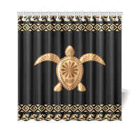 Golden Turtle Shower Curtain 177 x 172 (cm) White - Polynesian Pride