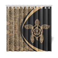 Hawaii Turtle Polynesian Shower Curtain-Circle Style Gold - Polynesian Pride