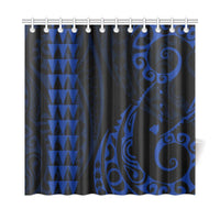 Hawaii Kakau Blue Polynesian Shower Curtain - Polynesian Pride