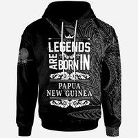 Papua New Guinea Hoodie Legends Are Born In White Color Unisex Black - Polynesian Pride