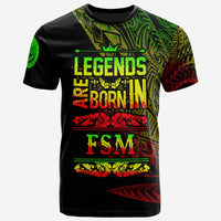 Federated States of Micronesia T Shirt Legends Are Born In Reggae Color Unisex Black - Polynesian Pride
