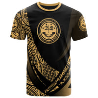 Federated States of Micronesia T Shirt Gold Polynesian Patterns Sport Style Unisex Black - Polynesian Pride