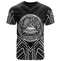 American Samoa T Shirt American Samoan Seal Tribal Black Color Patterns Unisex Black - Polynesian Pride