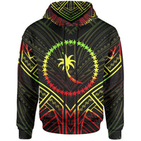 Chuuk State Hoodie Chuuk State Seal Reggae Tribal Patterns Unisex Black - Polynesian Pride