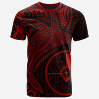 Yap T Shirt Humpback Whale & Coat of Arms Red Unisex Red - Polynesian Pride