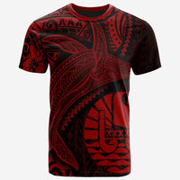 Tahiti T Shirt Humpback Whale & Coat of Arms Red Unisex Red - Polynesian Pride