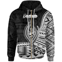 Guam Zip Hoodie Dededo Seal of Guam Polynesian Patterns Unisex Black - Polynesian Pride
