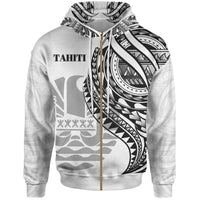 Tahiti Zip Hoodie Black Polynesian Patterns Best Tahiti Ever Unisex Black - Polynesian Pride