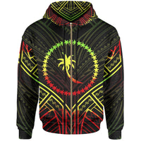 Chuuk State Zip Hoodie Chuuk State Seal Reggae Tribal Patterns Unisex Black - Polynesian Pride