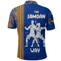 Faa Samoa The Samoan Way Siva Tau Blue Polo Shirt LT7 - Polynesian Pride