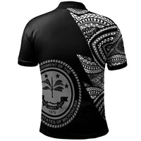 Federated States of Micronesia Custom Polo Shirt Flash Style White - Polynesian Pride