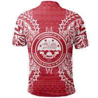 Federated States of Micronesian Polo Shirt Federated States of Micronesian Seal Map Polynesian Tattoo Red White - Polynesian Pride