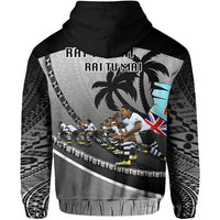 Fiji Cibi War Dance Rugby Zip up Hoodie Tapa - Polynesian Pride