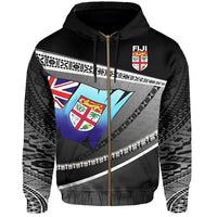 Fiji Cibi War Dance Rugby Zip up Hoodie Tapa - Polynesian Pride