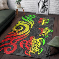 Fiji Area Rug - Reggae Tentacle Turtle - Polynesian Pride