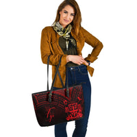 Fiji Leather Tote - Red Color Cross Style - Polynesian Pride