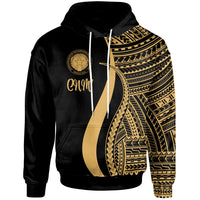 Northern Mariana Islands Hoodie Gold Tentacle Tribal Pattern Unisex Gold - Polynesian Pride