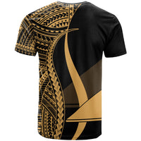 Tokelau T Shirt Gold Polynesian Tentacle Tribal Pattern - Polynesian Pride
