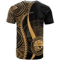 Federated States of Micronesia Custom T Shirt Gold Micronesian Tentacle Tribal Pattern - Polynesian Pride