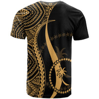 Chuuk T Shirt Gold Micronesian Tentacle Tribal Pattern - Polynesian Pride