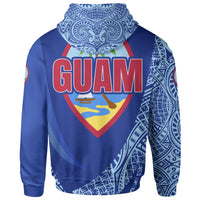 Guam Zip Hoodie Polynesian Patterns Sport Style - Polynesian Pride