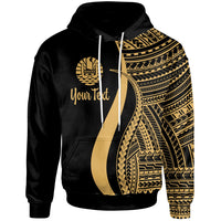 Tahiti Custom Hoodie Gold Tentacle Tribal Pattern Unisex Gold - Polynesian Pride