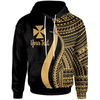 Wallis and Futuna Custom Hoodie Gold Tentacle Tribal Pattern Unisex Gold - Polynesian Pride