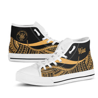 Niue High Top Shoes Gold - Polynesian Tentacle Tribal Pattern - Polynesian Pride