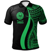 Tahiti Polo Shirt Green Polynesian Tentacle Tribal Pattern Unisex Green - Polynesian Pride