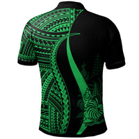New Caledonia Custom Polo Shirt Green Polynesian Tentacle Tribal Pattern - Polynesian Pride