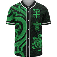 Fiji Baseball Shirt - Green Tentacle Turtle Unisex Green - Polynesian Pride