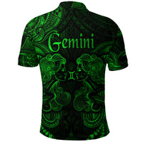 Gemini Zodiac Polynesian Polo Shirt Unique Style Green LT8 - Polynesian Pride