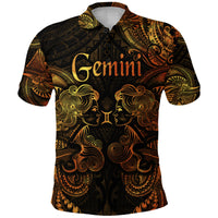 Gemini Zodiac Polynesian Polo Shirt Unique Style Gold LT8 - Polynesian Pride