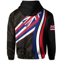 Hawaii Flag Polynesian Hoodie Zip Gold Ten Style - Polynesian Pride