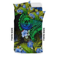 Vanuatu Malampa Province Bedding Set Hibiscus Tribal Polynesian Tattoo Ver Gradient LT9 - Polynesian Pride