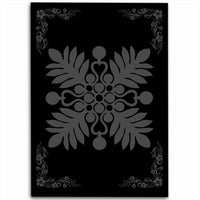 Hawaiian Quilt Maui Plant And Hibiscus Pattern Area Rug - Gray Black - AH Gray - Polynesian Pride