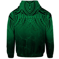 Hawaii Polynesian Kanaka Map Eruption Hoodie Zip Roman Style Green - Polynesian Pride