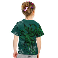 Tuvalu Custom T Shirt Polynesian Phoenix Bird, Fairytales Bird Green - Polynesian Pride