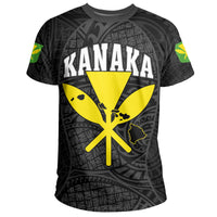 Hawaii Kanaka Map Polynesian T Shirt Grey Gel Style - Polynesian Pride
