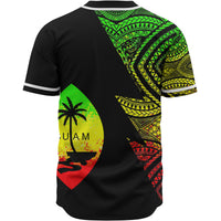 Guam Custom Personalized Baseball Shirt - Flash Style Reggae - Polynesian Pride