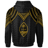 Guam Custom Zip up Hoodie Polynesian Armor Style Gold - Polynesian Pride